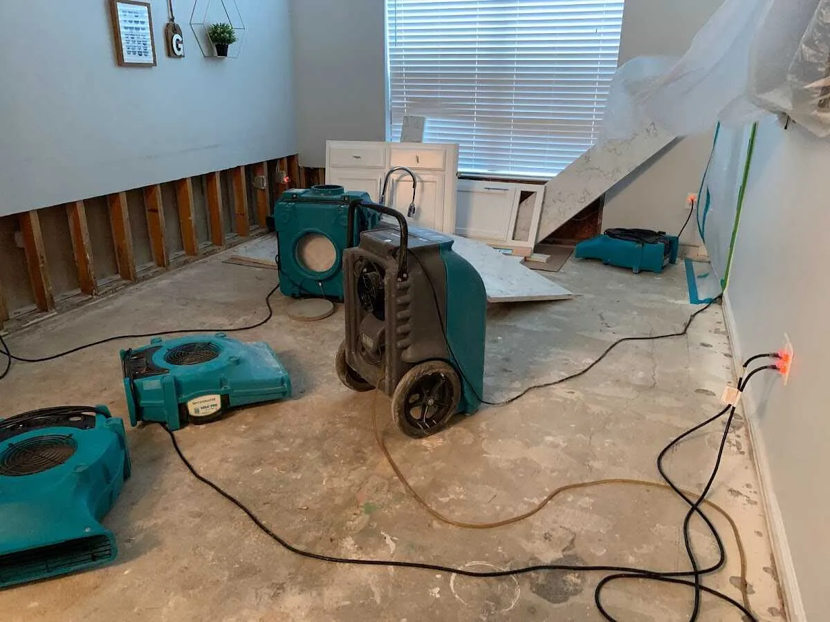 Dehumidifier in flood-cut room for Water Damage Restoration in High Springs